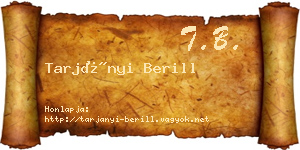 Tarjányi Berill névjegykártya